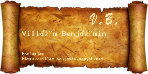 Villám Benjámin névjegykártya